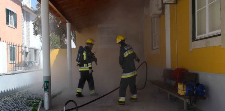 Simulacro no Centro Histórico da Vila