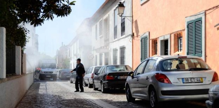 Simulacro no Centro Histórico da Vila