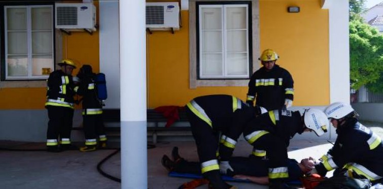 Simulacro no Centro Histórico da Vila