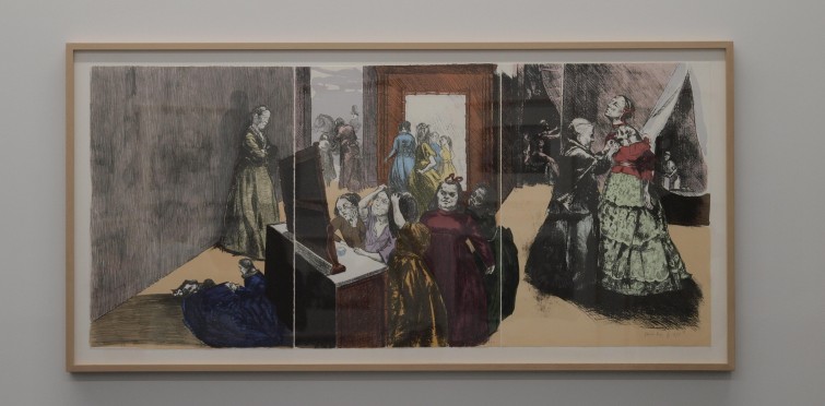 Pormenor da sala de exposições da Casa das Histórias Paula Rego