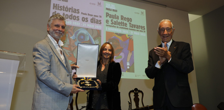 Nick Willing e Victoria Willing, filhos de Paula Rego recebem condecoração das mãos de Marcelo Rebelo de Sousa