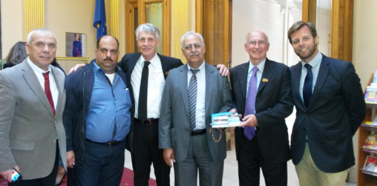 Rreceção na Câmara de Ixelles, Cascais com as delegações de Zababdeh (Palestina) e Biarritz (França)