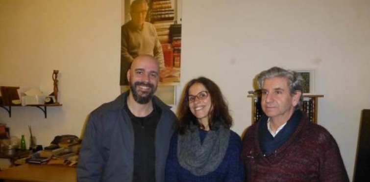 Afonso Cruz, F. Pinheiro dos Santos e a filha, Andreia Tibério dos Santos