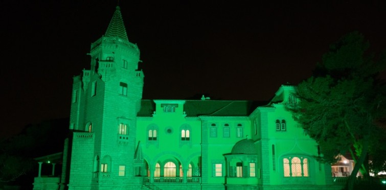 Ao início da noite o museu ilumina-se de verde até 17 de março 