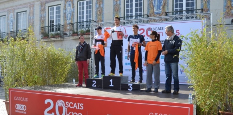 Pódio masculino dos 20km Cascais