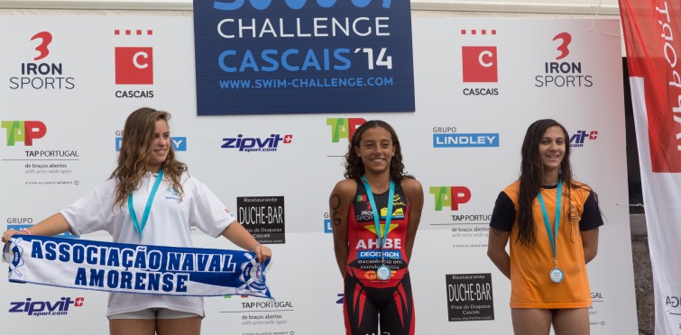 Pódio Feminino | 1ª - Maria Tomé - AHBE/3IRON; 2ª - Celesta Ricardo - ANAM; 3ª - Tatiana Cardoso - CNA