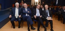 O presidente da Fundação "O Século", Emanuel Martins; o presidente da Fundação Millennium BCP, Fernando Nogueira; o presidente da Câmara de Cascais, Carlos Carreiras e o antigo Presidente da República, Jorge Sampaio  