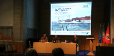 Prof. António José Telo, da Academia Militar, Paulo Costa, da Instituto de História Contemporânea da FCSH da Universidade Nova de Lisboa e prof. Andrew Lambert, do King’s College de Londres